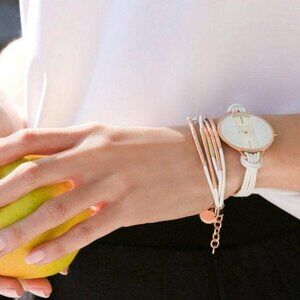 Rose Gold & White Tone Multi Strand Bracelet